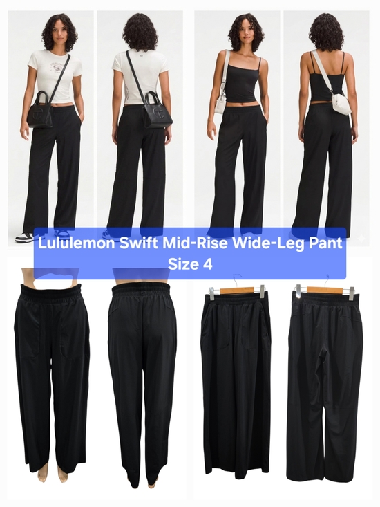 lululemon athletica Pants - Lululemon Swift Mid-Rise Wide-Leg Pant Size 4